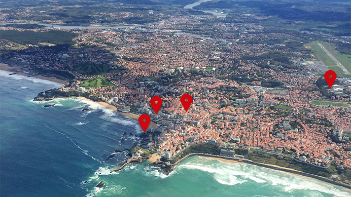 vue aérienne de biarritz - se positionner sur le référencement local
